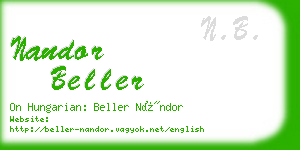 nandor beller business card